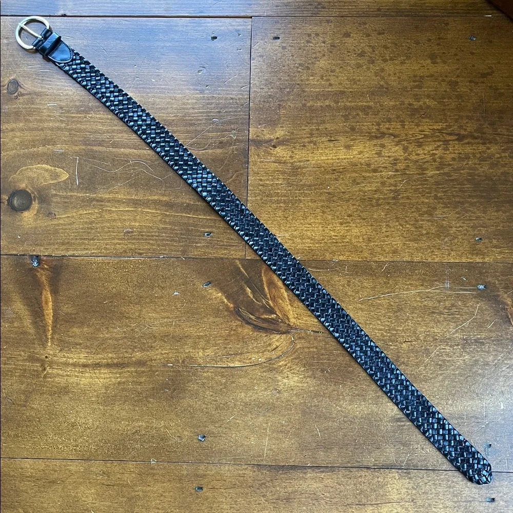 Talbots Genuine Leather Braided Black Belt - S